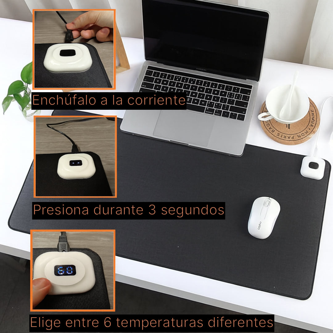 Alfombra calefactora para escritorio